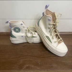 Converse Chuck Taylor All Star Lift Platform Colorblock Overlay Sz 5 Womens